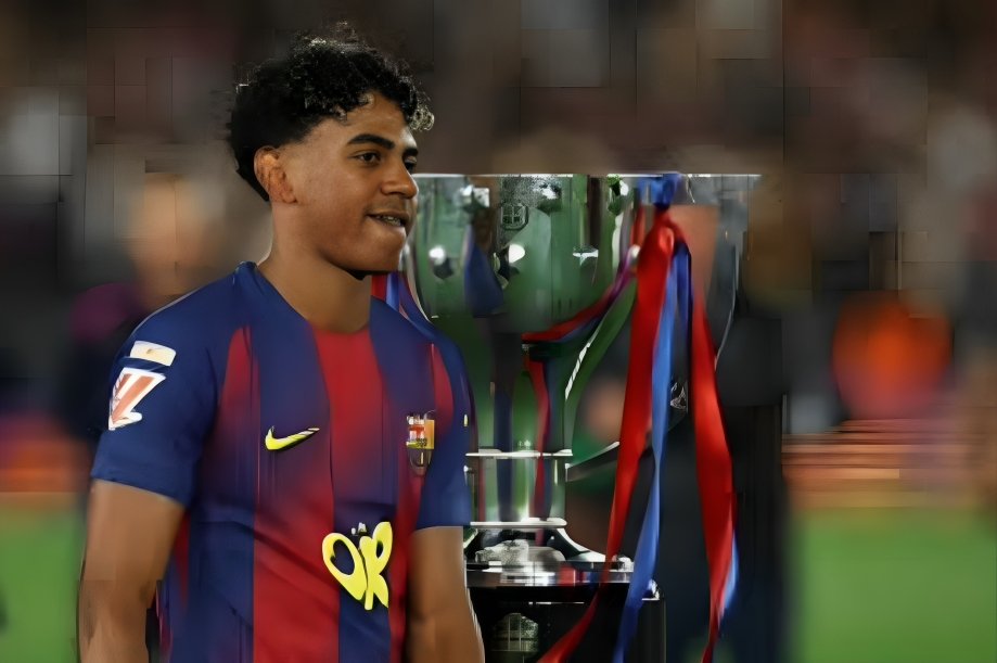 Young Lamine Yamal during his rise through Barcelona academy